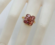 Load image into Gallery viewer, Vintage Pink Tourmaline Flower 14K Yellow Gold
