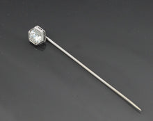 Load image into Gallery viewer, Art Deco 14K White Gold Limestone Stick Pin
