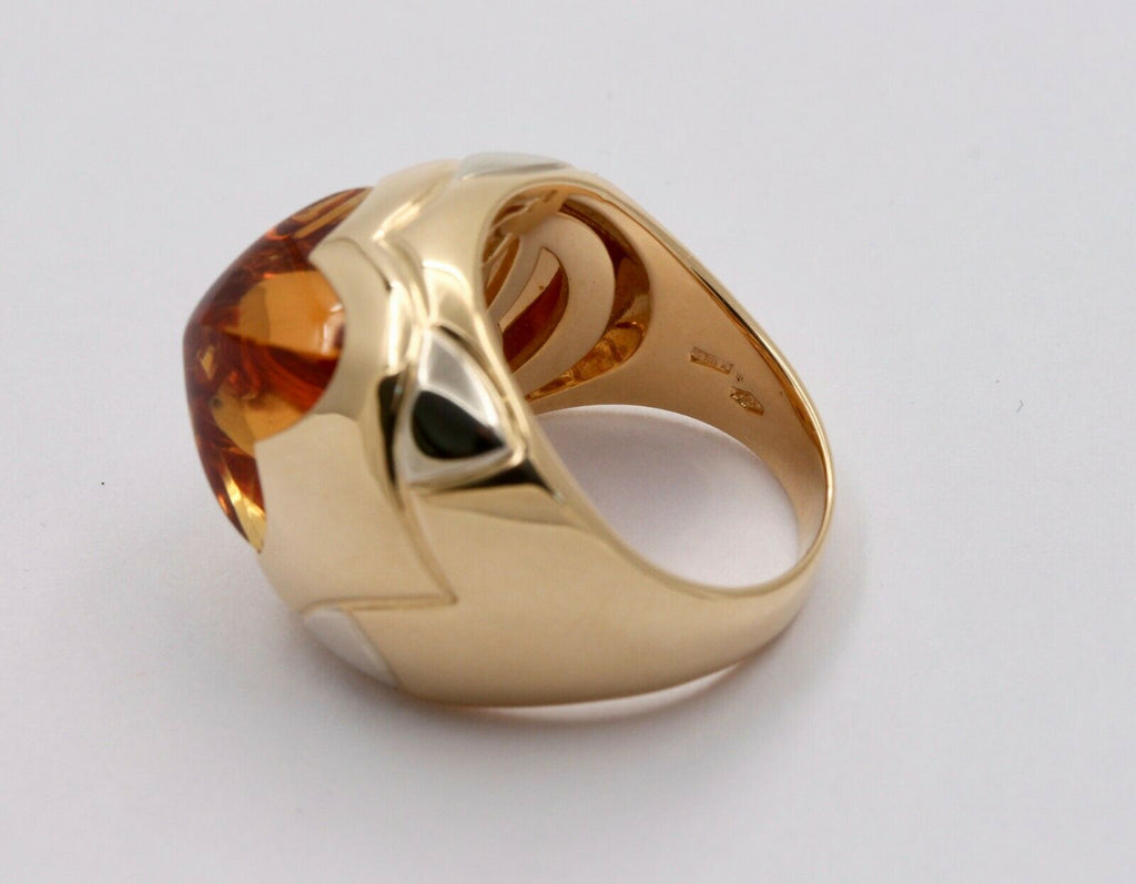 Vintage BVLGARI Gold 18k Yellow Gold Pyramid Citrine Ring