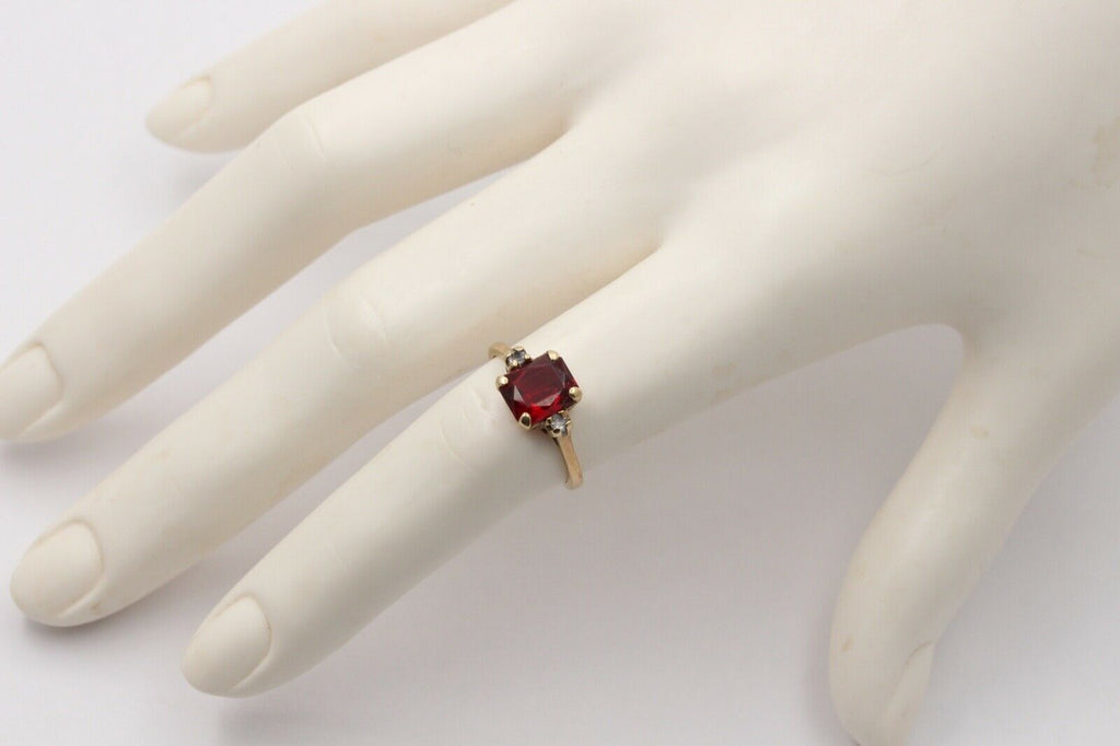 Victorian Ruby Diamonds 10K Rose Gold Ring