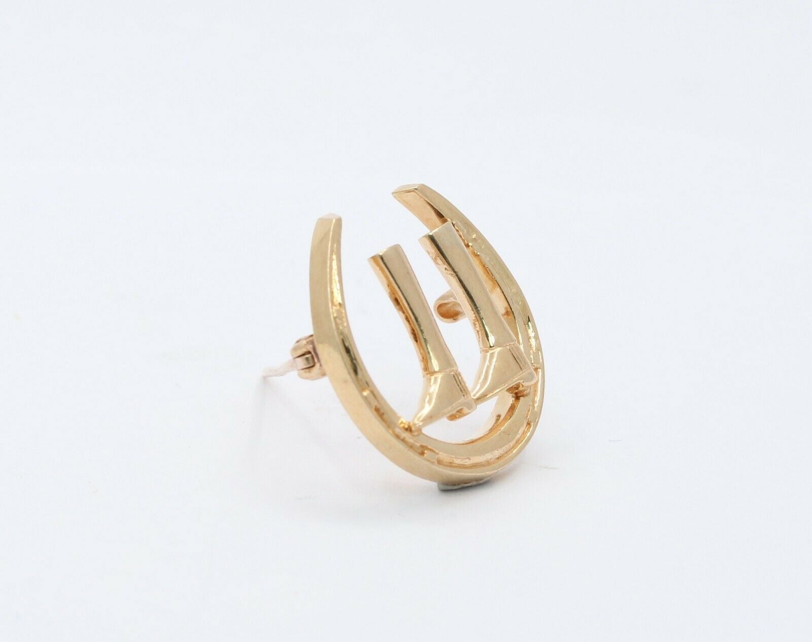Vintage 14K Yellow Gold Horseshoe Booth Brooch