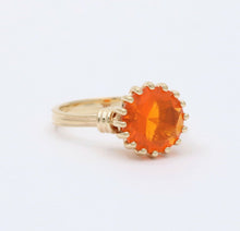 Load image into Gallery viewer, Powerful Orange Mexican Fire Opal 14K Yellow Gold Ring
