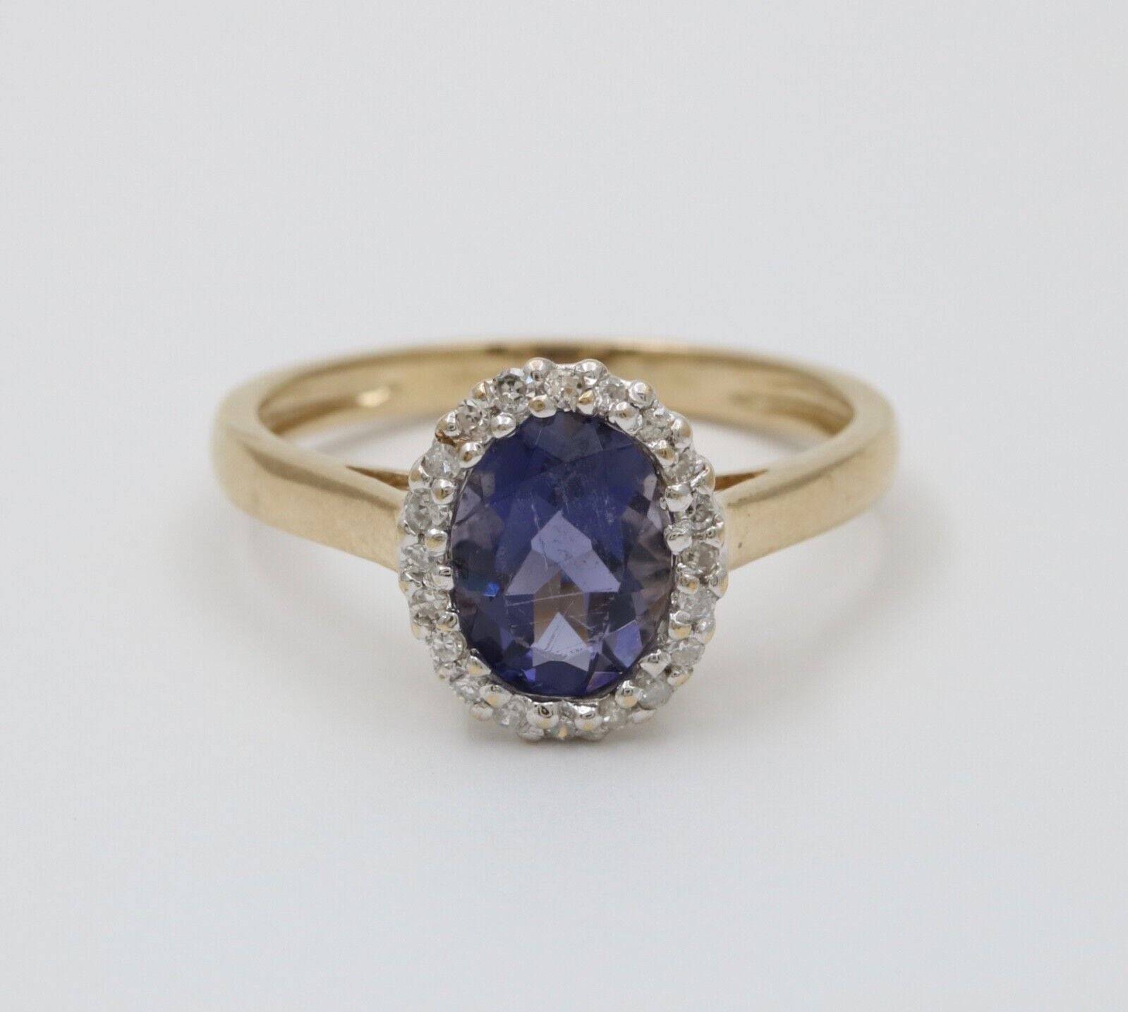 English 10K Yellow Gold Tanzanite & Diamond Ring