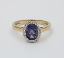 Load image into Gallery viewer, English 10K Yellow Gold Tanzanite &amp; Diamond Ring
