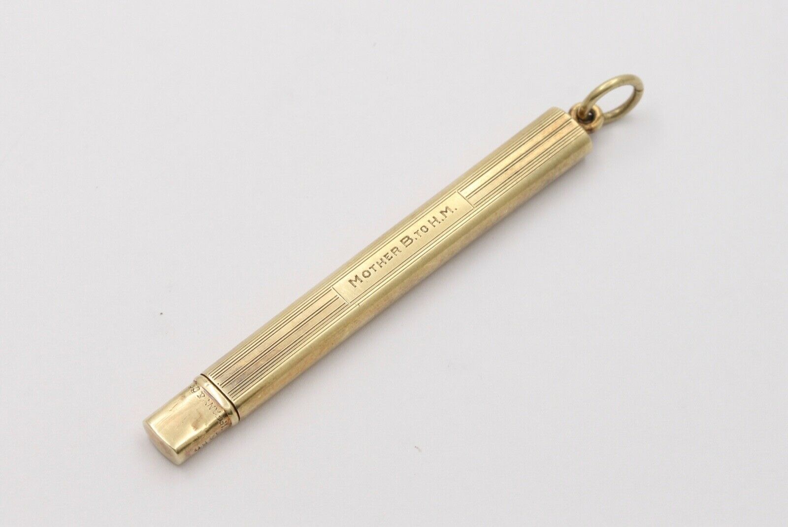 Vintage Tiffany & Co 14K Yellow Gold Pencil Case Pendant Necklace, Charm