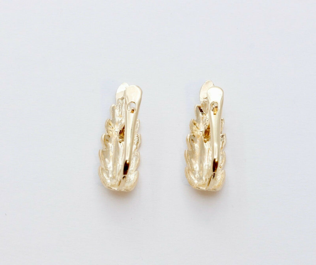 Vintage 14K Yellow Gold Leaf Earrings