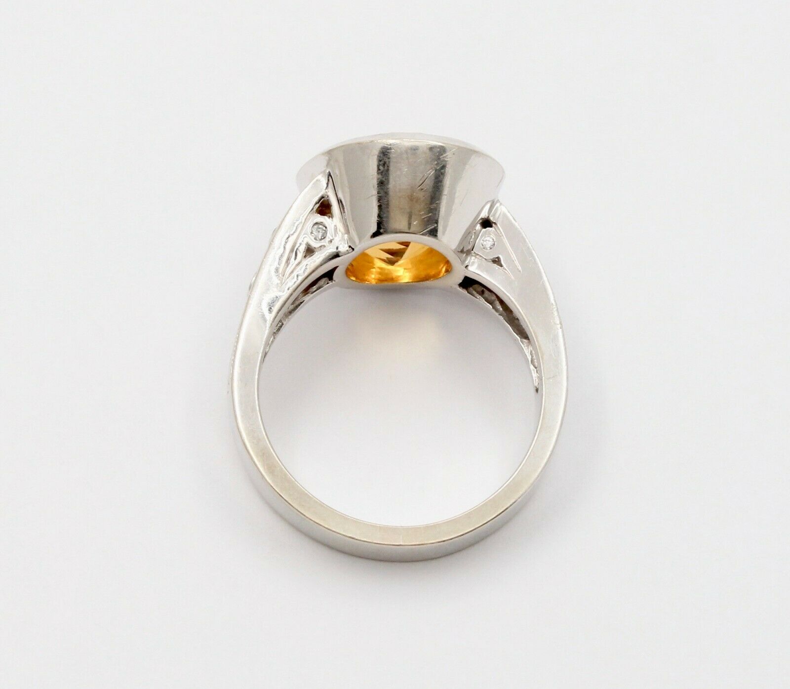 Vintage 14K Chunky Large Citrine Statement Ring