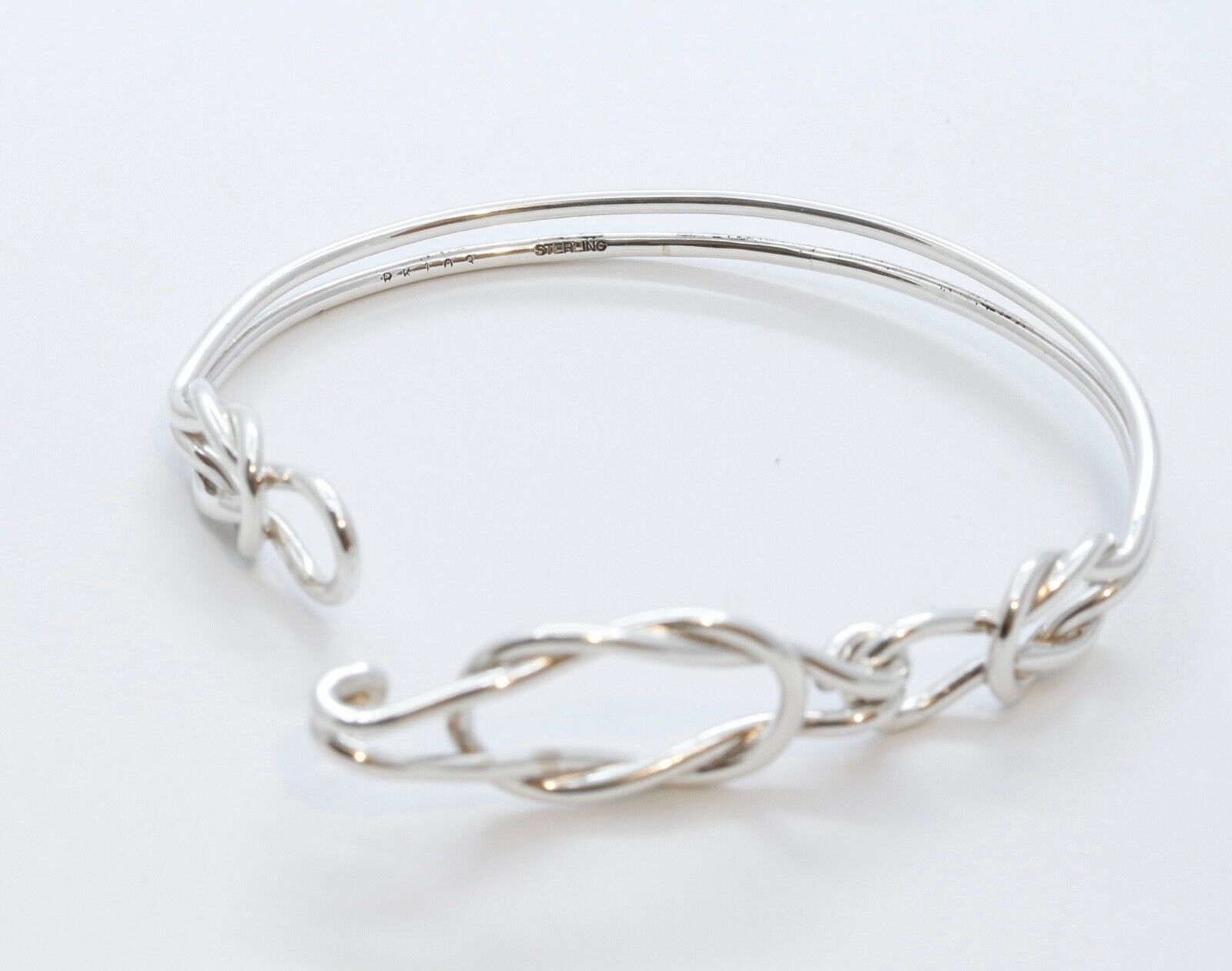 Vintage Square Knot Sterling Silver 925 Bangle