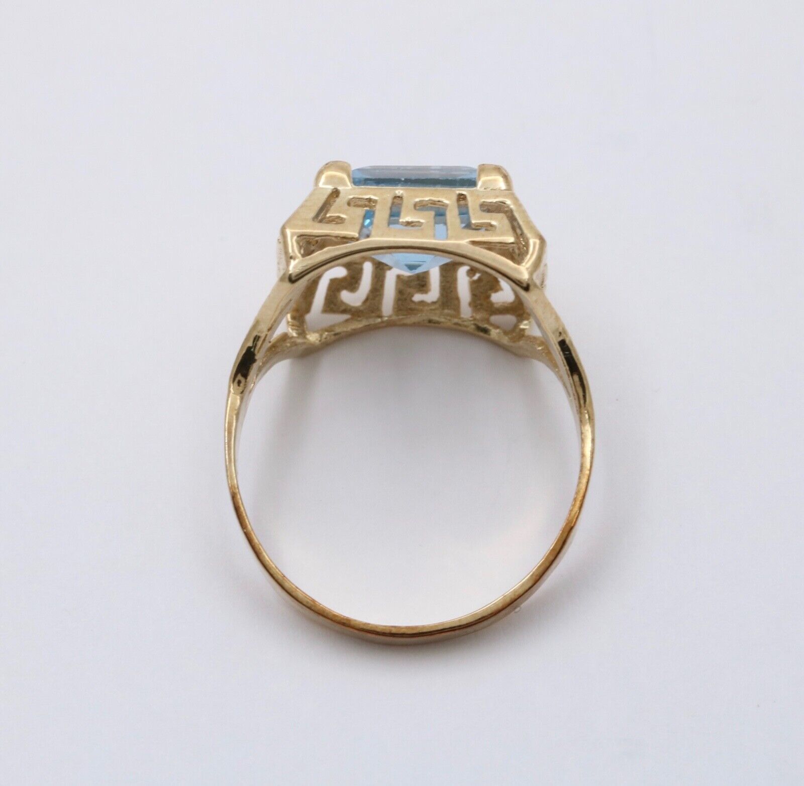 Vintage 10K Yellow Gold Greek Key Solitaire Ring
