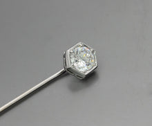 Load image into Gallery viewer, Art Deco 14K White Gold Limestone Stick Pin
