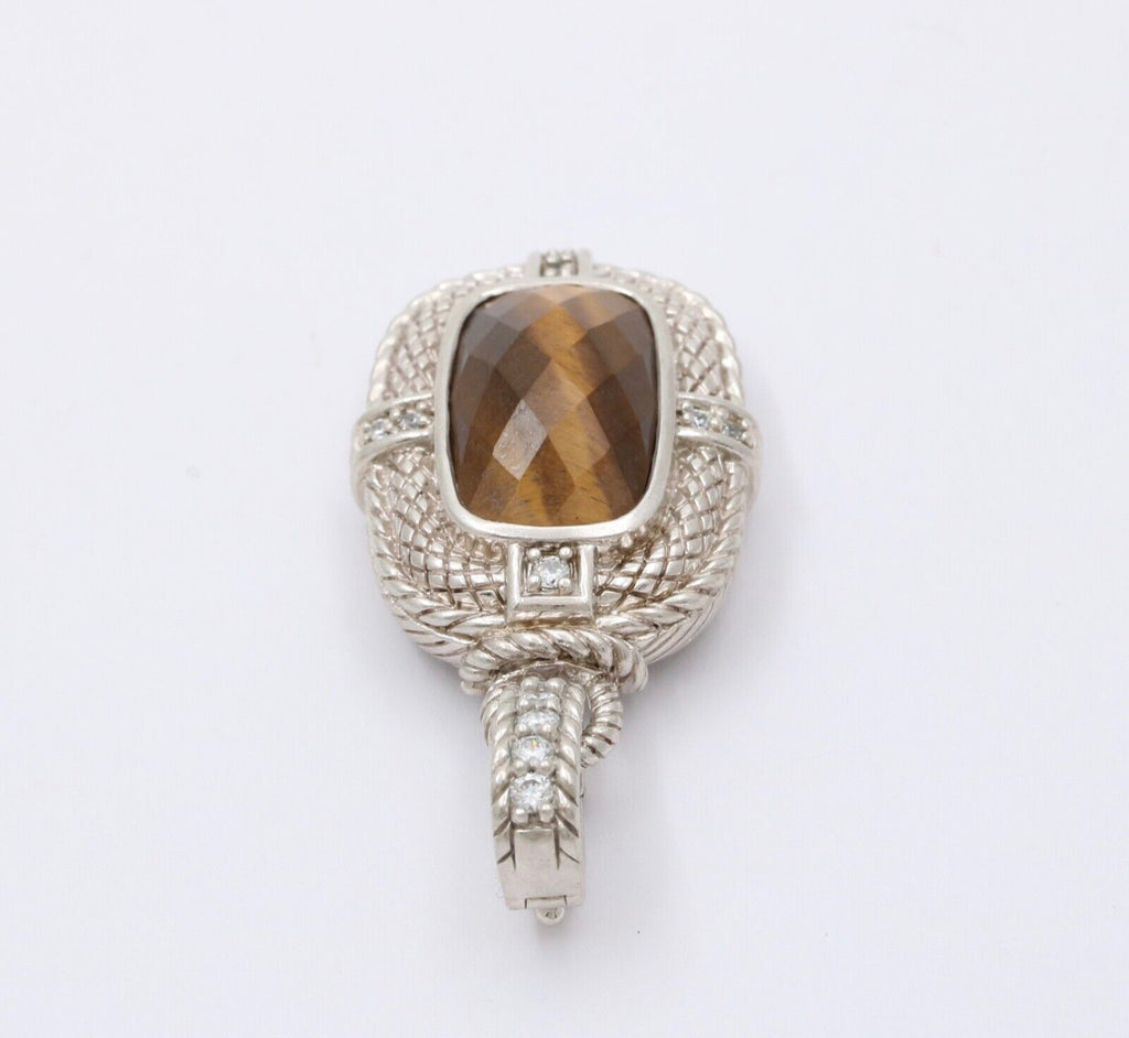 Classic Judith Ripka Tiger Eye Sterling Silver Pendant