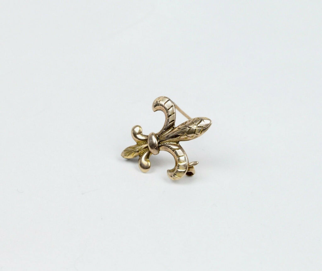 Victorian 12K Fleur De Lis Brooch