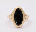 Vintage Black Onyx Signet 14K Yellow Gold Unisex Ring