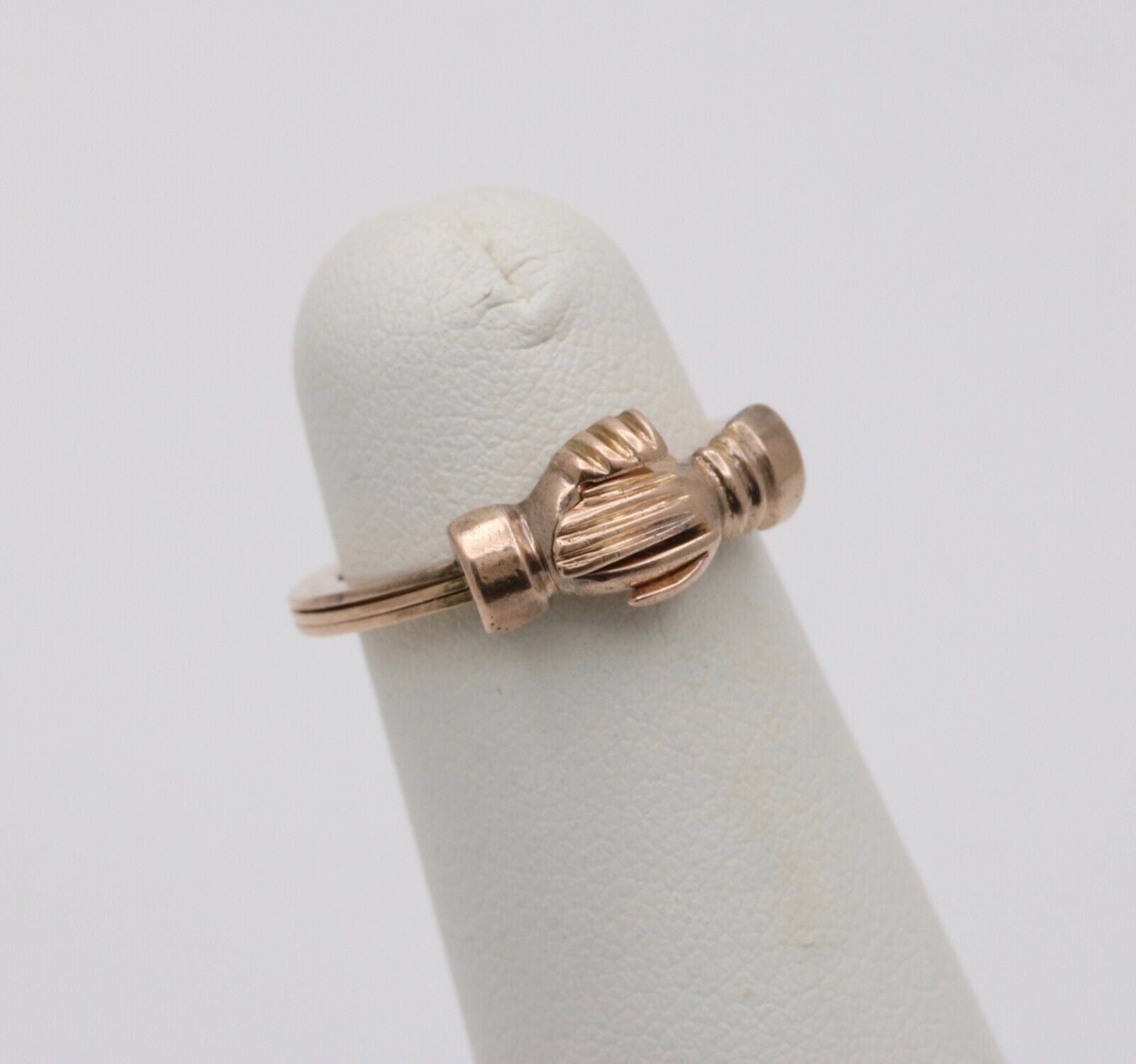 Vintage 14K Rose Gold Fede Gimmel Ring Band