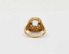 Load image into Gallery viewer, Vintage 10K Yellow Gold Filigree Blue Topaz Ring, Estate, Cocktail Ring
