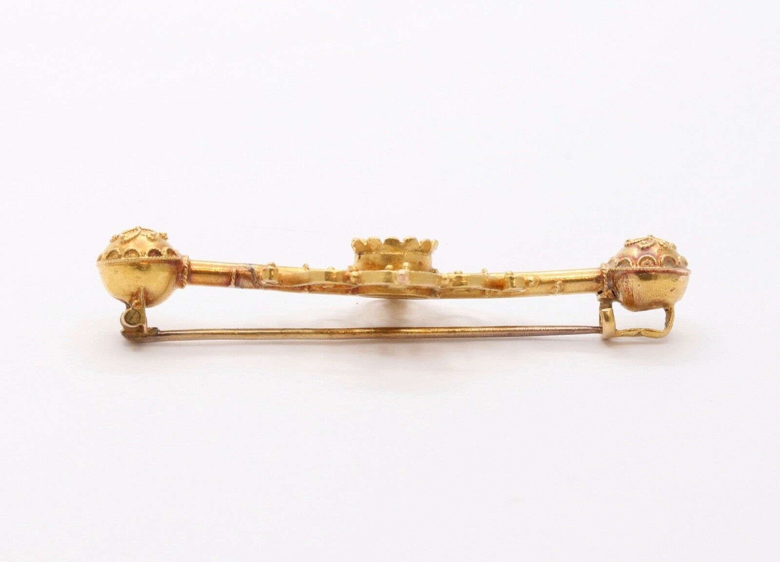 Victorian 14K Yellow Gold Turquoise Bar Pin Brooch
