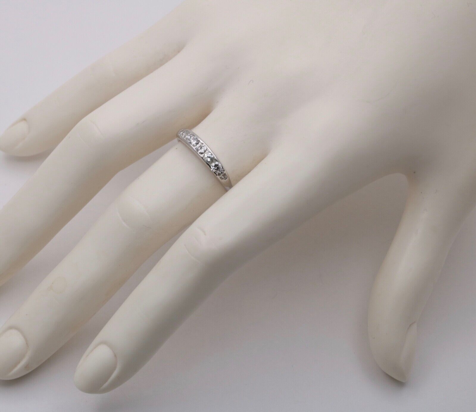 Vintage 18K Gold Diamond Half Eternity Band.