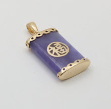 Load image into Gallery viewer, Vintage Lavender Jade 14K Yellow Gold “Lucky Fortune” Pendant
