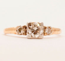 Load image into Gallery viewer, Art Deco Diamonds 14K Yellow White Gold Engagement Band
