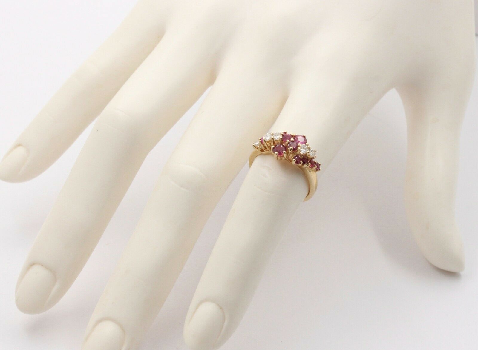 Vintage Mikimoto 14K Yellow Gold Ruby Diamond Ring