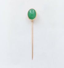 Load image into Gallery viewer, Vintage Jade 14K Yellow Gold Stick Pin
