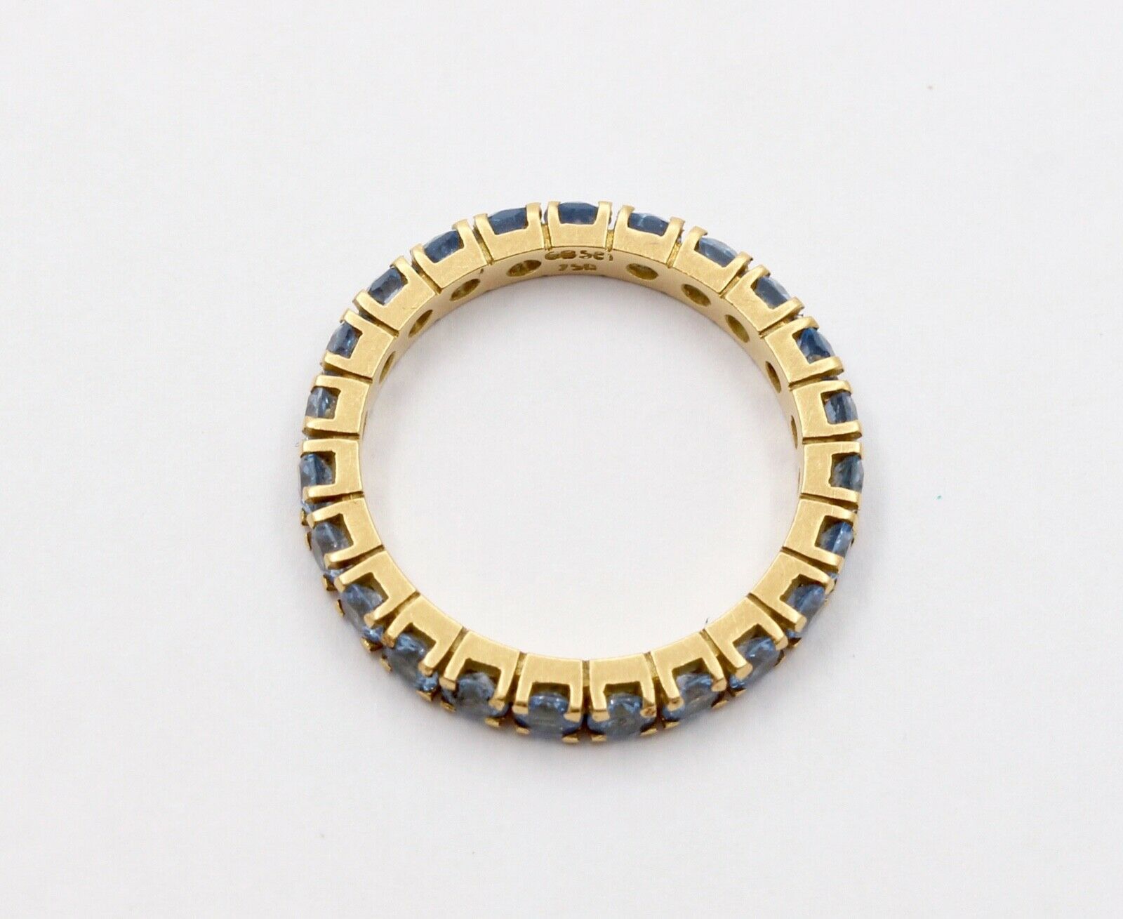 Vintage Spinel 18K Yellow Gold Eternity Stacking Wedding Band