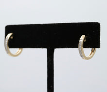 Load image into Gallery viewer, Vintage Ladies Diamonds 14K Yellow White Gold Huggie Earrings
