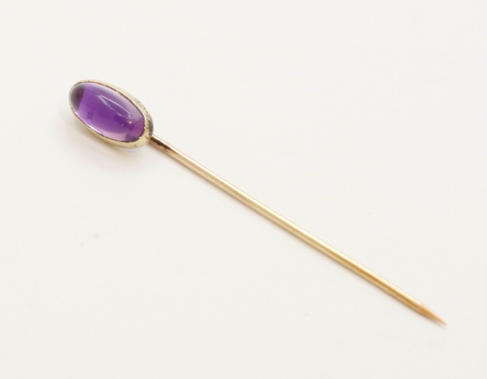 Victorian Amethyst 14K Yellow Gold Stick Pin
