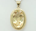 Vintage Large Citrine 14K Yellow Gold Pendant