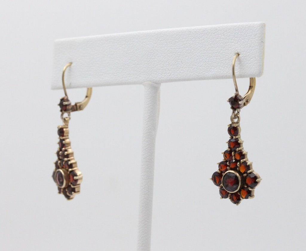 Victorian Revival Gold Filled Garnet Bohemian Ornament Earrings