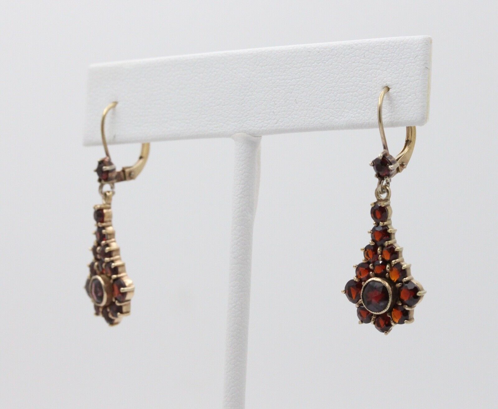 Victorian Revival Gold Filled Garnet Bohemian Ornament Earrings