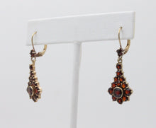 Load image into Gallery viewer, Victorian Revival Gold Filled Garnet Bohemian Ornament Earrings
