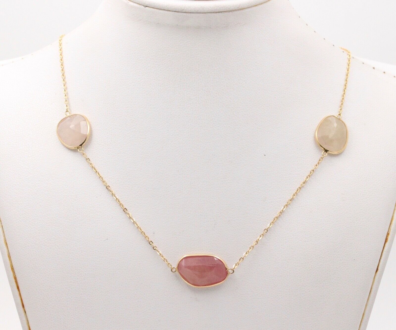Vintage Quartz Crystal 14K Yellow Gold Necklace