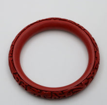 Load image into Gallery viewer, Vintage Red Cinnabar Chanterelle Bangle Bracelet
