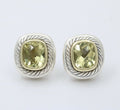 Vintage David Yurman Albion Citrine Sterling Silver 14K Yellow Gold Earrings