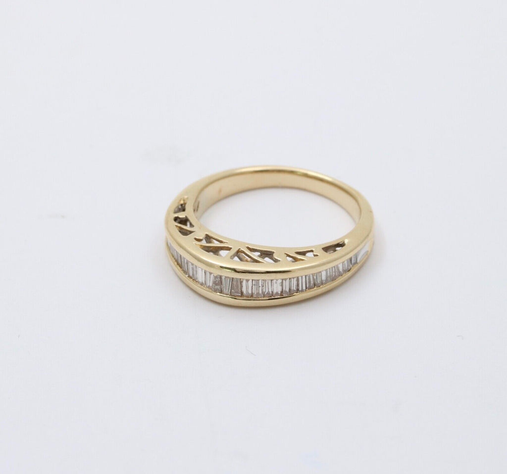 Vintage 14K Gold Diamond Channel Set Ring Band