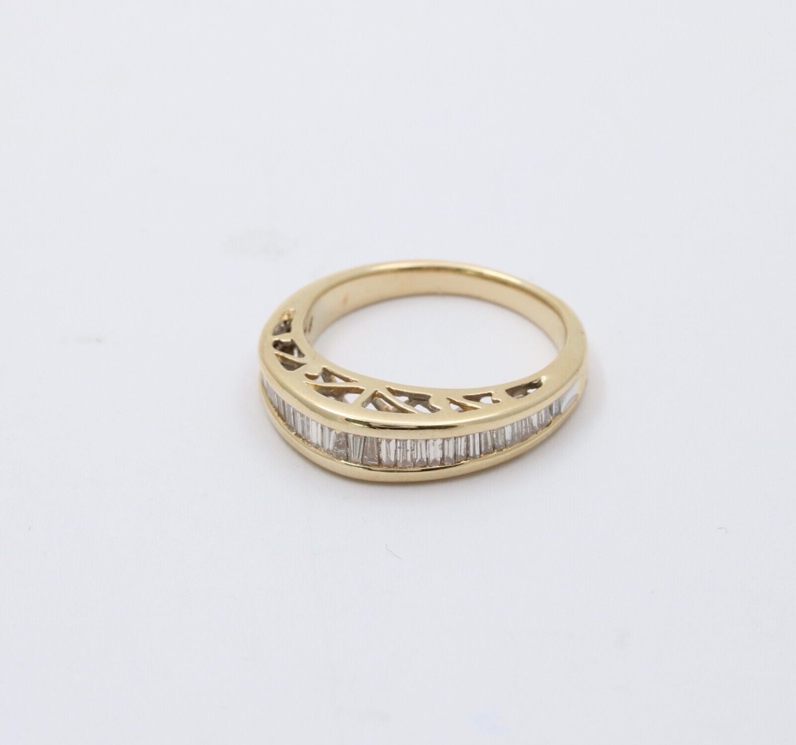 Vintage 14K Gold Diamond Channel Set Ring Band