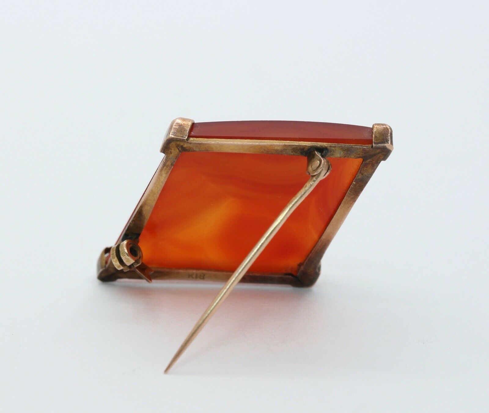 Victorian Carnelian 18K Rose Gold Brooch Pin