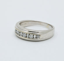 Load image into Gallery viewer, Vintage Men&#39;s Round Baguette Cut Diamond 14K White Gold Ring
