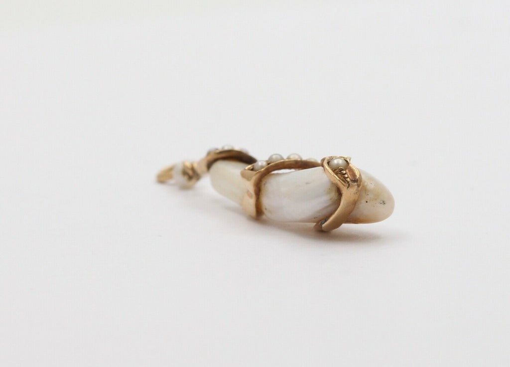 Victorian Snake Around Natural Pearl Pendant