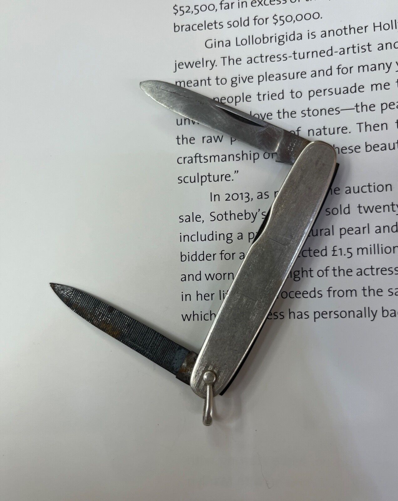 Vintage Sterling Silver Pocket Knife Pendant