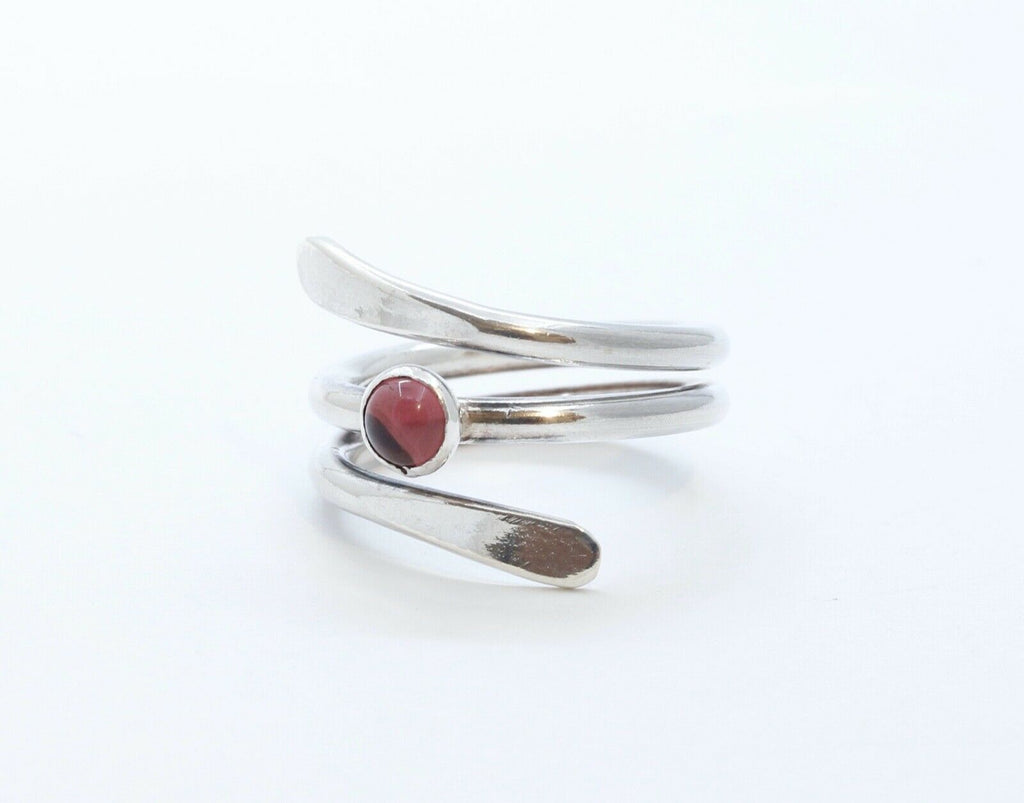 Beautiful Vintage Tourmaline Sterling Silver Coil Ring