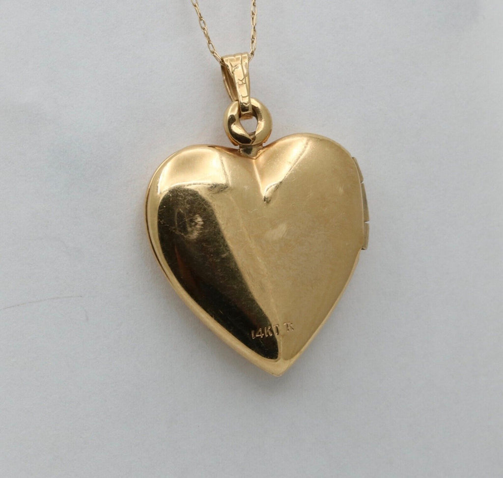 Vintage Heart "I Love You" 14K Yellow Pink Gold  Locket Pendant