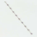 Vintage 18K White Gold Pink Sapphire Diamond Bracelet