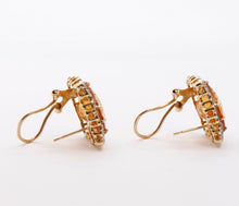 Load image into Gallery viewer, Vintage Victorian Revival Citrine Diamonds 14K Yellow White Gold Earrings
