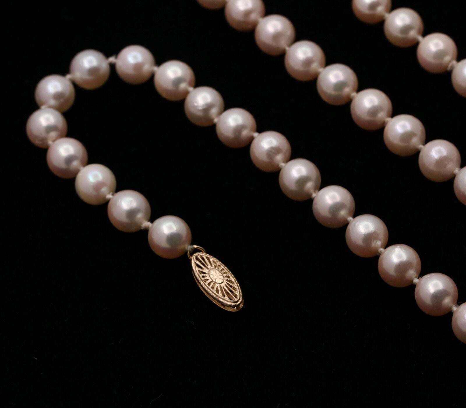 Vintage Akoya Pearl 14K Yellow Gold Hallmarked Necklace