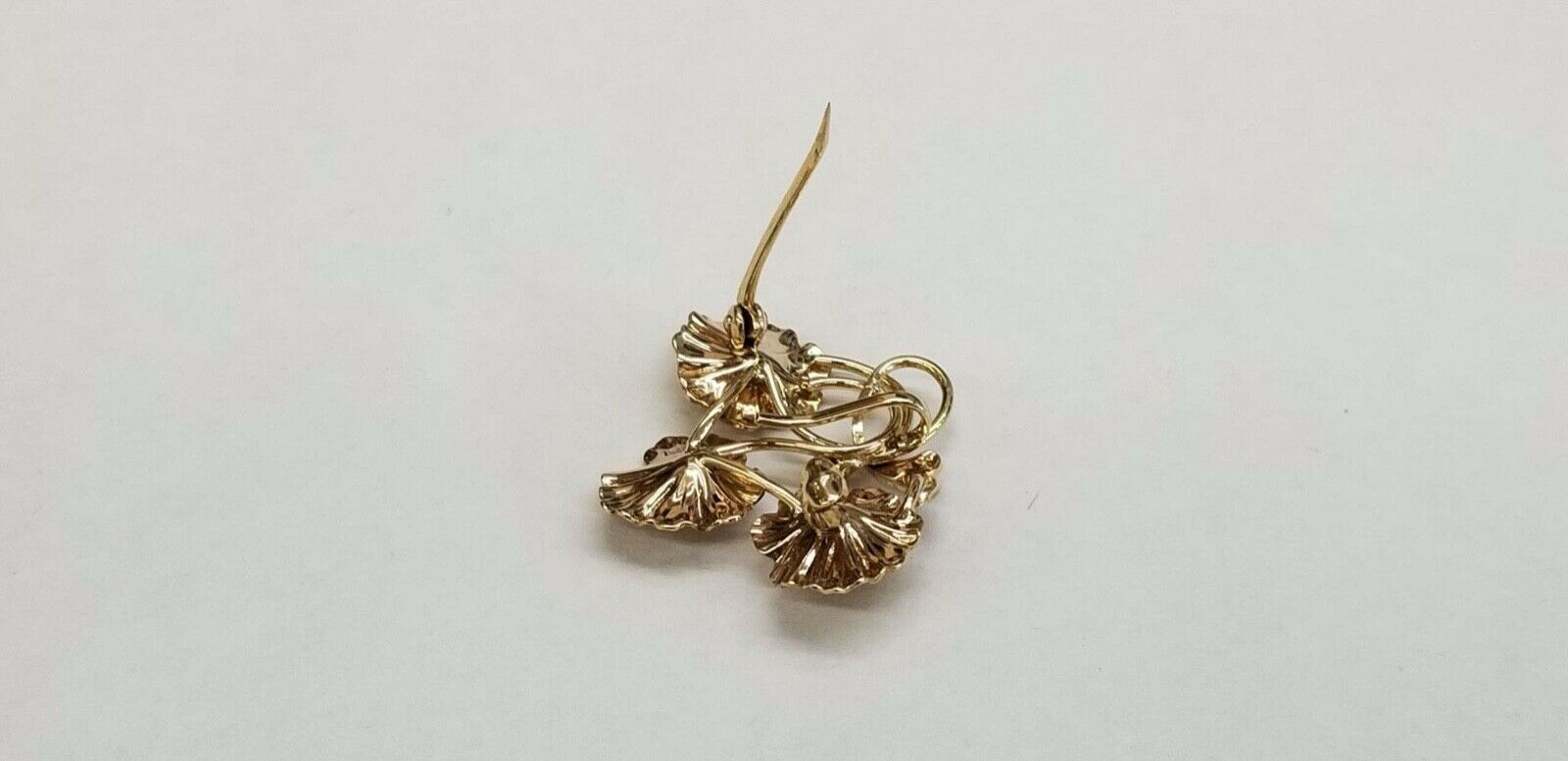 Beautiful Vintage Diamond Seed Pearls 14K Rose Gold Enamel Brooch Pin Pendant