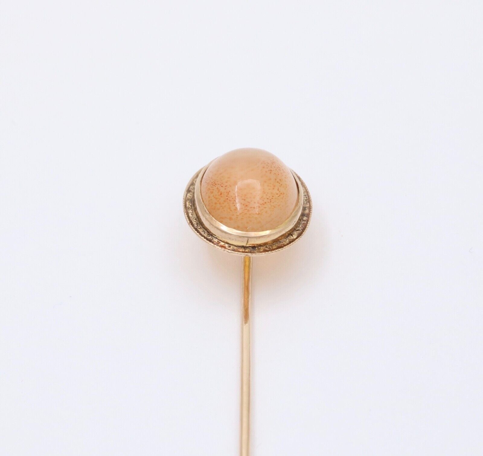 Antique 14K Yellow Gold Agate Stick Pin
