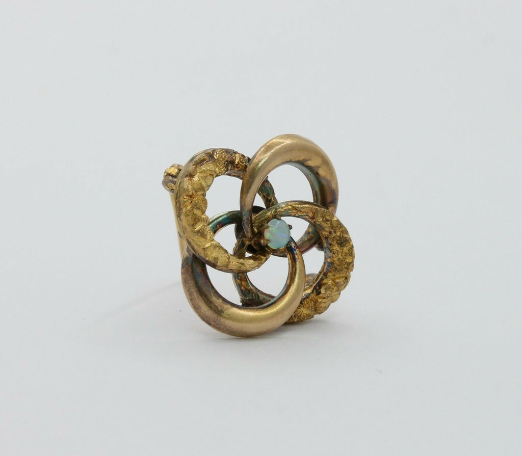 Victorian Vermeil Interlocking Circle Opal Brooch