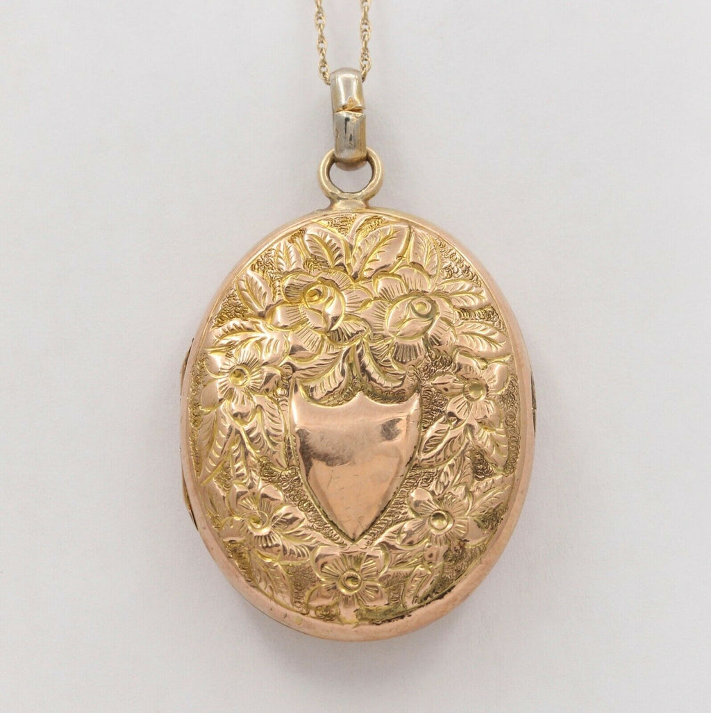 Victorian 10K Yellow Gold Diamond Memorial Locket